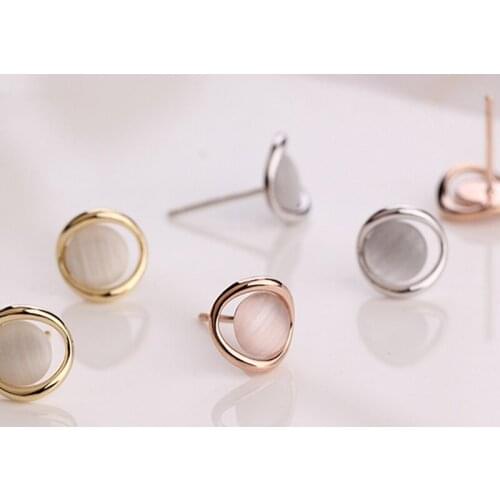 Unusual Silver Earrings Women 2021 Trend Jewelry Silver Hoop Earring S925 Vintage Earings Fashion Natural Opal Small Circle Cute
