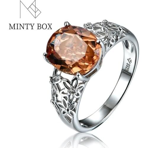 Mintybox Diaspore Gemstone Ring for Women Solid 925 Sterling Silver Created Color Change Stone Wedding Engagement Fine Jewelry