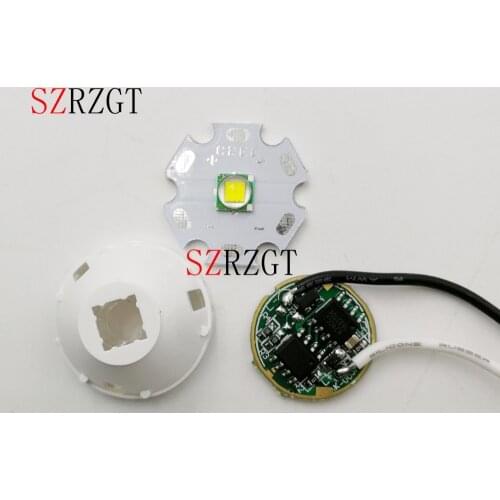 1set Cree XM-L LED T6 White Light + 3.7V Driver + Lens with Base Holder