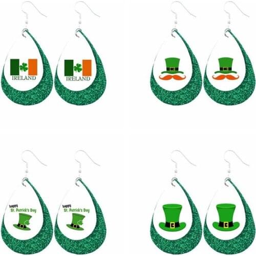 12 Best Gift For Happy St Patricks Day Leather Earrings Amscan Green Felt Irish Hat Shamrock