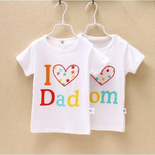 2020 Childrens T-shirts Kids Boys Tops Love Dad Mom Clothing Cotton Short Sleeve 1-3Y Baby Girl Clothes Summer Vibes Girls Tee