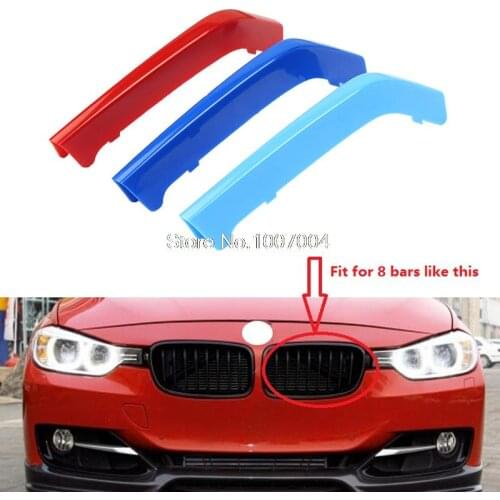 3D Sport M Style Car Front Grille Stripe Cover Motorsport Power Performance Sticker For BMW 3 Series F30 F35 2013-17 accessories