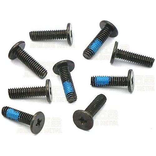 500pcs/lot M2.5*9 Head 5.4*0.8mm Thin head (wafer head) phillips machine screws black zinc plated with nylock patch CM2.5