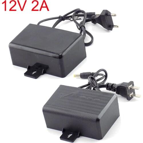 CCTV Camera Power Supply Adaptor AC/DC 12V 2A 2000ma Outdoor Waterproof EU US Plug Adapter Charger for CCTV Video Camera