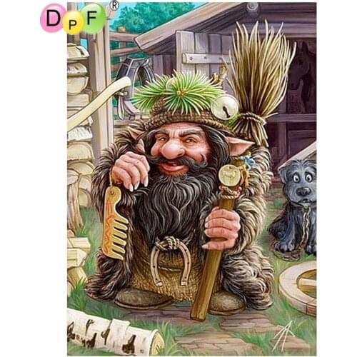 DPF diamond embroidery Dwarves and dogs diamond painting cross stitch needlework diamond mosaic kit square rhinestone home decor