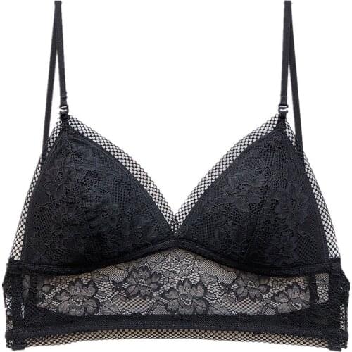 Sexy lace bra without bulge Women lingerie straps U Backless pitted bra Wireless Soft Cup brassiere Invisible Thin Cup Underwear