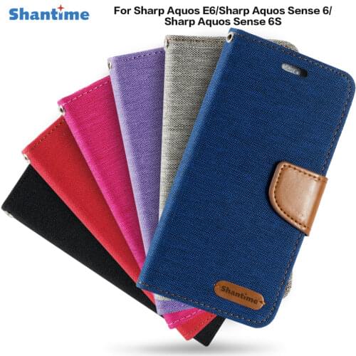 PU Leather Flip Case For Sharp Aquos E6 Business Case For Sharp Aquos Sense 6 Card Holder Silicone Photo Frame Case Wallet Cover