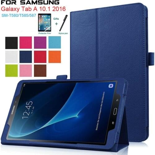 Tab A 10.1 T580 T585 Flip Case For Samsung Galaxy Tab A6 10.1 2016 SM-T580 SM-585 PU Leather Stand Smart Cover For Tab A6 10.1
