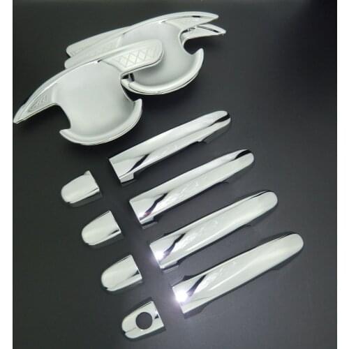 For Toyota Vios 2013-2016 ABS Chrome Side Door Handle Cover & Door Bowl Cover Car Styling 2014 2015