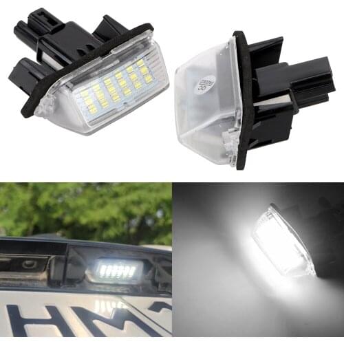 For Toyota Yaris/Vitz Camry Corolla Prius C Ractis Verso S Number Plate Lamp No Error 18 LED 12V Car License Plate Lights