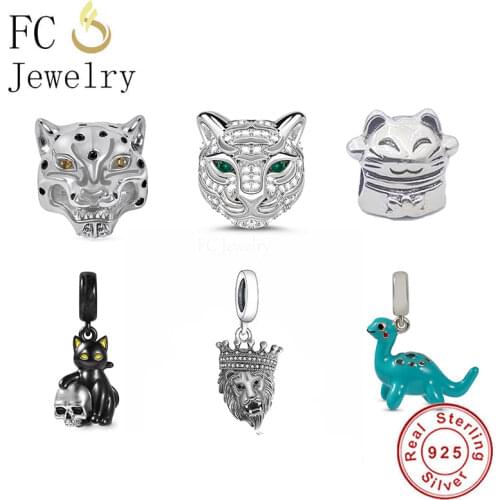 FC Jewelry Fit Original Charm Bracelet 925 Sterling Silver Rose Gold Ear Chef Rat Mouse Bead For Making Women Berloque 2021 DIY