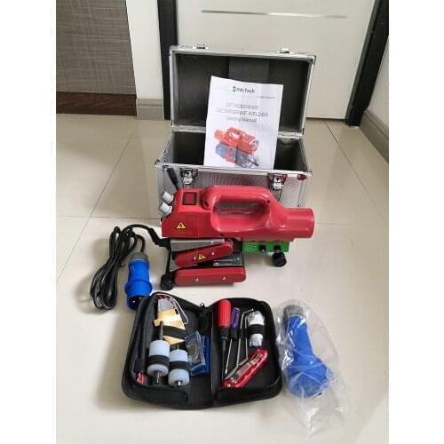 Gas membrane welding machine for installing and sealing gas barrier