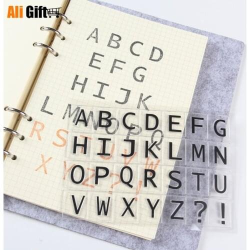 Hot Selling Scrapbook DIY Album Card Holder Transparent Seal Rubber Stamp Hand Account Accessories English Alphabet Series
