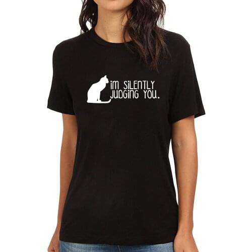 Lyprerazy Womens I'm Silently Judging You Funny Printed T-Shirt