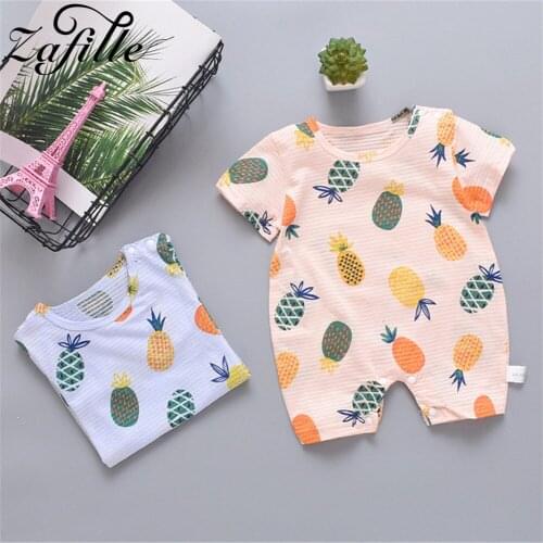 ZAFILLE Cartoon Baby Clothes 95% Cotton Newborn Rompers Jumpsuit Summer Sleepwear For Newborns Infant Pajamas For Baby