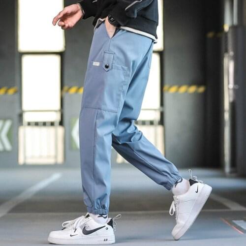 Spring and autumn mens pants casual business pants slim elastic waist Japanese style pencil pants mens pants mens pants