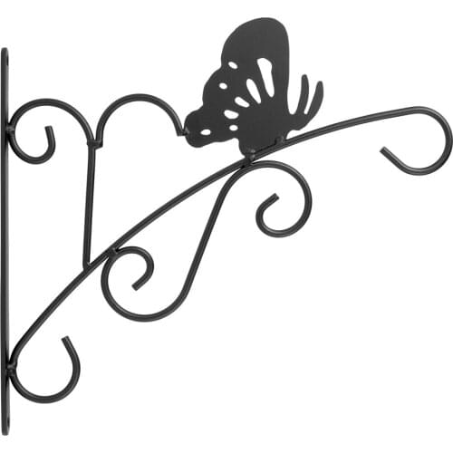 Flower Stand Wall-Mounted Butterfly Pattern Bracket Outdoor Hook Storage Rack for Plants Flowerpots Home Storage Organization