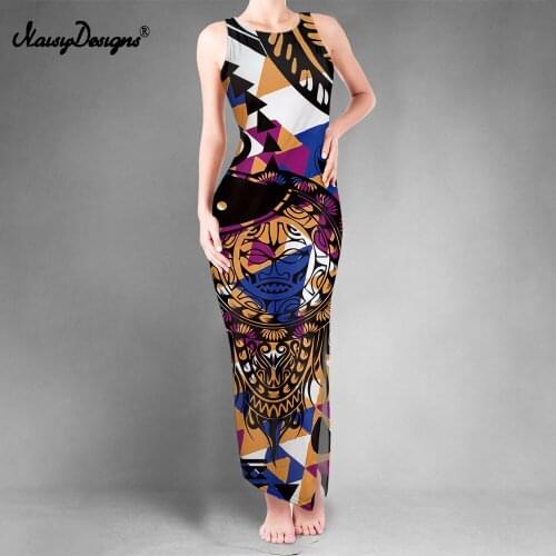 Noisydesigns Elegant Dress For Womens Sleeveless Sexy High Slit Party Sundress Hibiscus Luxury Ropa Mujer Verano 2021 Dropship