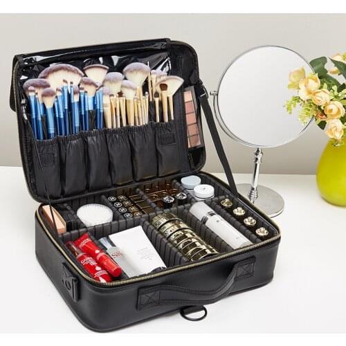 Profession Makeup Bag Women Portable Cosmetic Case Beauty Toiletries Organizer Travel Storage Box Waterproof Make Up Cases