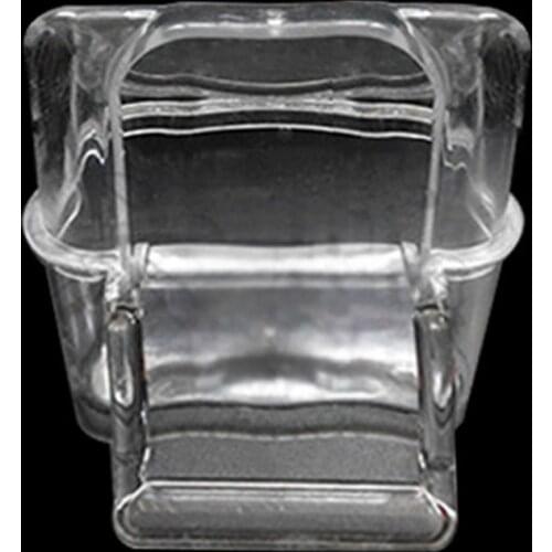 Parrot Bird Transparent Plastic Food Cup Bowl Company Clean Water Silo Waterer U7ED