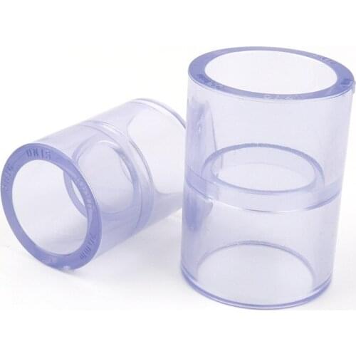 10pcs/lot 20 25mm Transparent PVC Pipe Connectors Straight Through Irrigation Aquarium Fish Tank Home Drinking Water Tube Joints