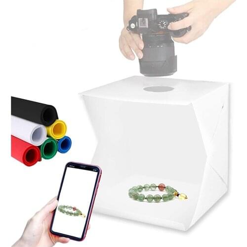 Mini Folding Lightbox Photography Photo Studio Softbox 2 Panel LED Light Soft Box Photo Background Kit Light Box for DSLR Camera