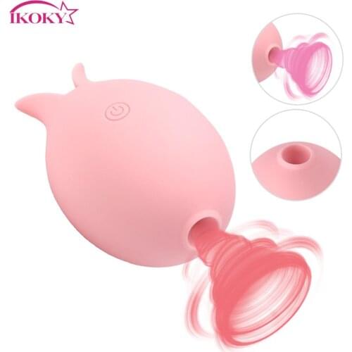 Clitoris Stimulator Female Orgasm Masturbator Clit Sucking Vibrator 2 in 1 10 Speeds Nipple Vaginal Massager Tongue Licking Egg