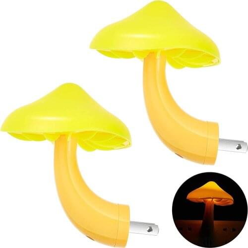 LED Night Light Mushroom EU/US Plug Wall Socket Lights Lamp for Bedroom Home Decoration Light-controlled Sensor lamp
