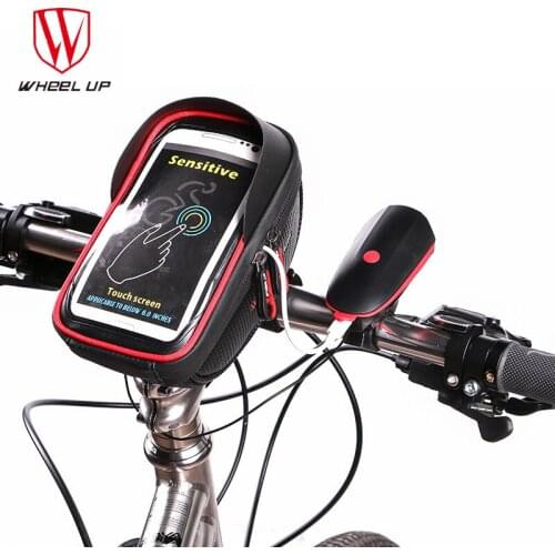 Whee Up 6.0 Inch Bike Bag Velcro TPU Touch Screen Mobile Phone Mountain Bike Handlebar Front Cross Beam Riding Bag Waterproof