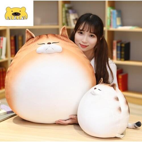 Egg Cat Plush Toy Simulation 3D Sleeping Pillows Soft Stuffed Animals Cushion Sofa Decor Cartoon Plush Toys for Children Gifts