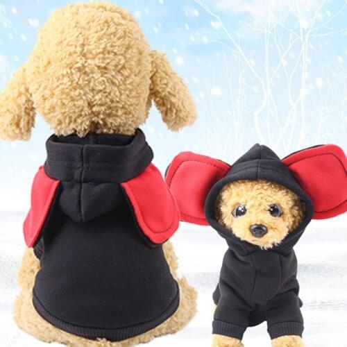 Winter Warm Pet Dog Big Ears Hoodie Coat Soft Fleece Warm Puppy Clothes Dog Sweatshirt Cute Cartoon Dog Apparel For Winter