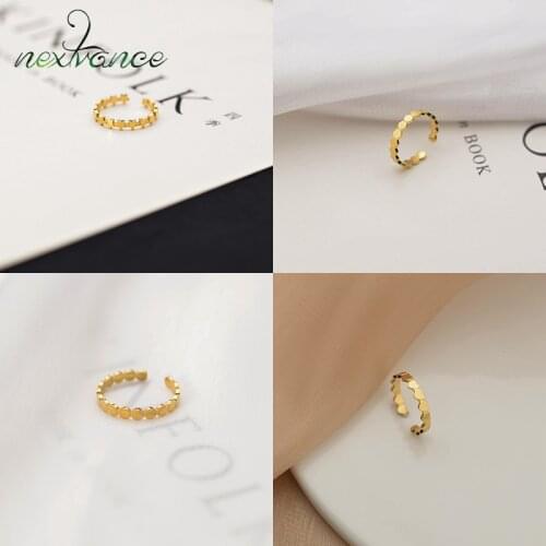 Nextvance Stainless Steel Gold Ring Heart Star Round Polygon Finger Rings for Women Girlfriend Lover Wedding Gift Jewelry