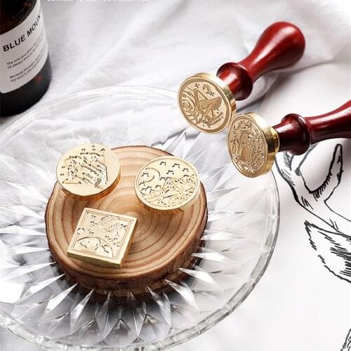 1PC Retro Metal Plant Sealing Wax Seal Stamp for Decorative Stamp Wedding Invitation Gift Cards Sealing Stamp