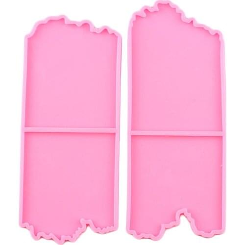 2Pcs/Set Shiny High Quality Square Shape Silicone Molds Epoxy Resin DIY Geode Coasters Mould for Trays Coffee Table