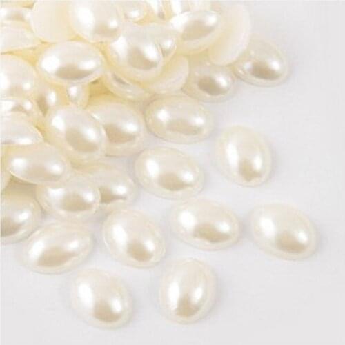 2016 Japan Korean 1000pcs/bag Nail Art Decoration DIY Oval Shape White Pearl Mental Nail Polish Sticker Nail Tool
