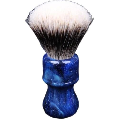 24MM Yaqi Mysterious Space Color Handle Fan Shape Two Band Badger Hair Knot Men Shaving Brushes