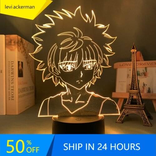 3d Led Lamp Anime Hunter X Hunter Killua for Bedroom Decor Nightlight Birthday Gift Acrylic Led Night Light Hxh Killua Cute