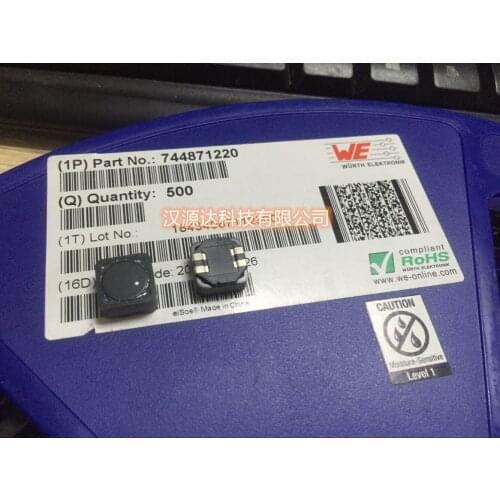 744871220 Coupled Inductors WE-DD SMD Size 1260 22uH .067Ohm Crossd 1260-22UH 3A 12X12X6.5MM