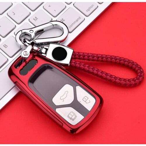 TUP+PC Auto Car Key Case Cover For Audi A1 A3 A4 A5 A6 A7 B9 Quattro Q3 Q5 Q7 TT TTS 8S 2009-2017 Protection Shell Accessories