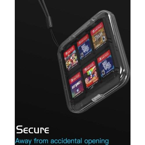 Game Card Case Compatible for Switch, 12 Game Cartridges Holder Switch Game Storage Box Hard Protective PC Shell– Clear