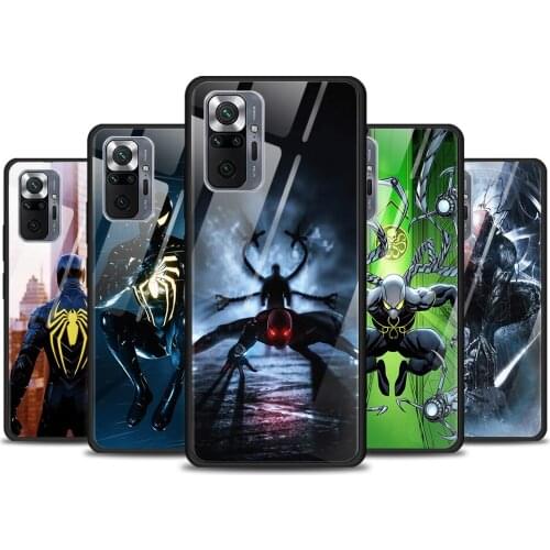 Spiderman Vs Octopus Tempered Glass Cover For Xiaomi Redmi Note 10 10S 9 9T 9S 8T 8 9A 9C 8A 7 Pro Max Phone Case