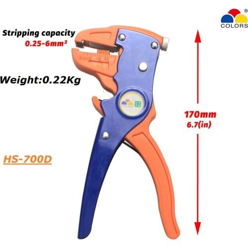 Colors HS-700D FS-D3 Self-Adjusting insulation pliers Wire Stripper 0.03-10mm2 Cutter Cable Scissors Wire Stripper Tool FSE