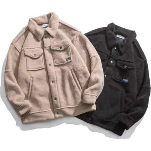 Lamb wool Korea Japanese ins loose couple jacket men and women wear simple Hong Kong flavor winter new cotton jacket