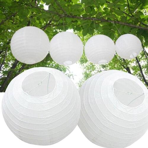 25cm 30cm Round Chinese Paper Lantern Wedding Birthday Decoration Paper Covers Lamp Supplies Holiday Shades Party Decor A0Q9