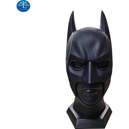Bat Cosplay Helmet with Head Model Superhero Bruce Wayne Latex Mask Black Headgear Adult Halloween Party Theater Prop Wholesale