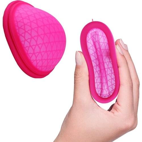 Menstrual Reusable Disc Flat-fit Design Menstrual Cup Extra-Thin Sterilizing Silicone Menstrual Disk Tampon/Pad Alternative
