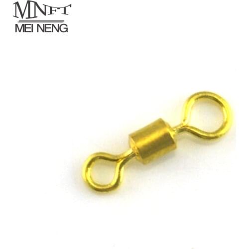 MNFT 30pcs/lot Carp Fishing Terminal Tackle Big small Eye Swivels Clips Golden Color rings Links change Heli Rig 8# 10# 12