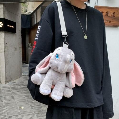 Disney Kawaii Elephant Dumbo Stuffed Bag Dolls Cartoon Dumbo Plush Backpack Toys Gifts for Children Cute Dolls