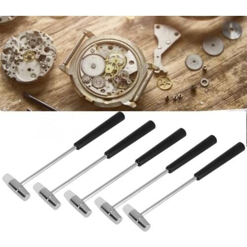 Watch Parts Watch Hammer 5pcs Professional Round Head Small Hammer Soft Hard Dual-Use Watch Repair Tools Tool for Watchmaker