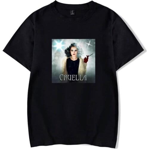 New Cruella Clothing Hot Sale Boy/girl T Shirt Summer Fashion Streetwear Tees Kids Hip Hop Cute Witch Girl Cruella Custom made